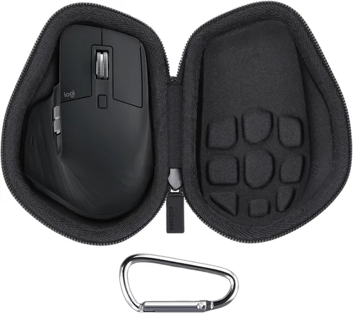 Vista 5 de co2CREA Funda de viaje rígida de repuesto para mouse inalámbrico Logitech MX Master 2S (funda negra + interior gris)