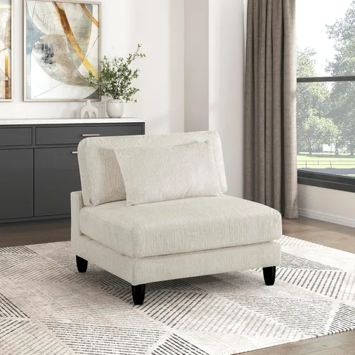 Vista 28 de Lexicon Sofá modular de 120 pulgadas, sofá modular de microfibra de gran tamaño de 4 plazas en forma de L, 6 almohadas decorativas y arreglo Beige