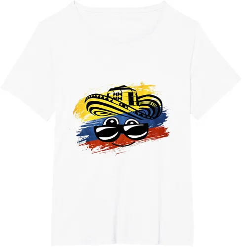 Vista 15 de Camiseta Colombiana para mujer y para hombre, Negro