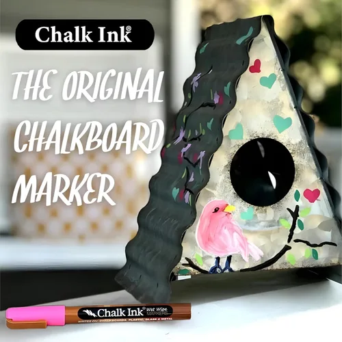 Vista 8 de Chalk Ink Marcadores de tiza metálica - Marcadores de pizarra con punta de Oro y blanco