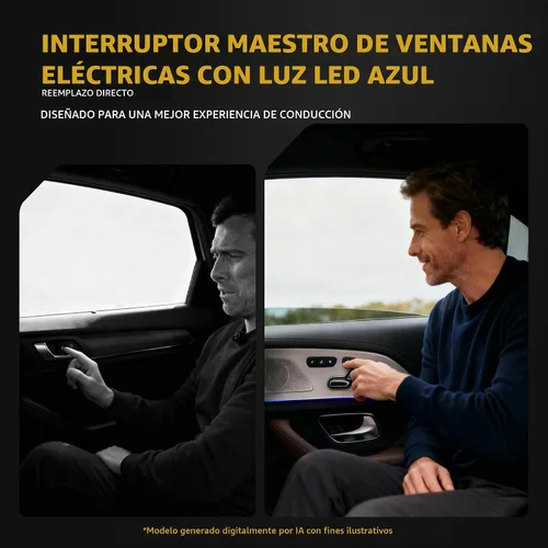 Vista 6 de Interruptor de elevalunas eléctrico maestro LED azul #84820-02400