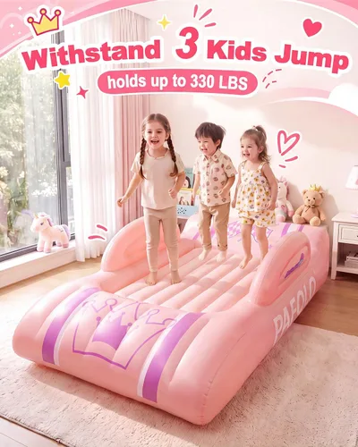 Vista 3 de Pafolo Cama inflable para niños, cama de viaje para niños con rieles