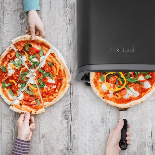 Vista 10 de Newair Horno eléctrico portátil de pizza de 12 pulgadas Máquina de pizza de encimera de 900 °F para uso en interiores y exteriores Elementos