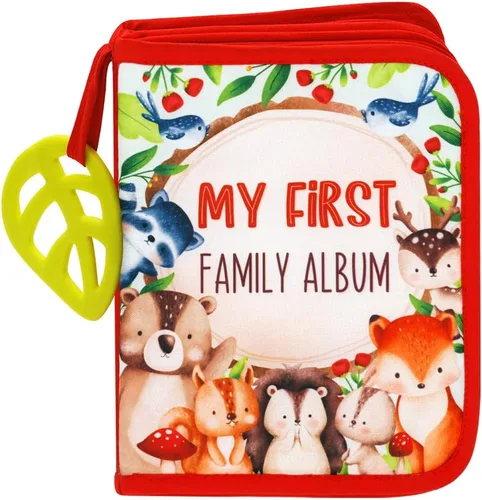 Vista 7 de Urban Kiddy™ Mi Primer Álbum Familiar del Bebé Juego de Regalo de Libro de Tela con Fotos Suave para Recién Nacidos, Niños Pequeños y Niños Safari