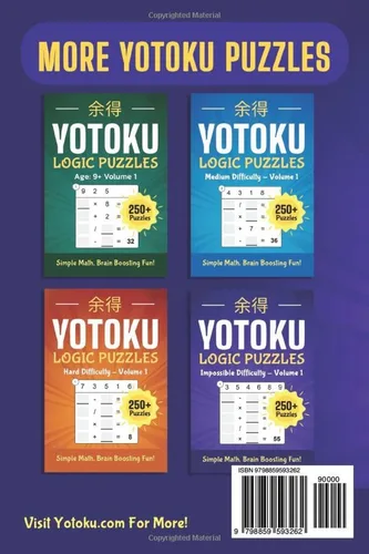 Vista 2 de Yotoku Impossible Volume 1 Brain-Boosting Math Puzzle Book 250+ Logic Puzzles - Sudoku Alternative