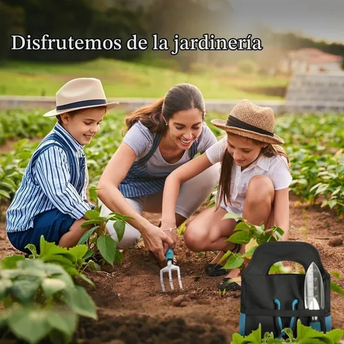 Vista 2 de Housolution - Juego de herramientas de jardinería, 8 piezas, regalos de jardinería para mujeres, azul y negro