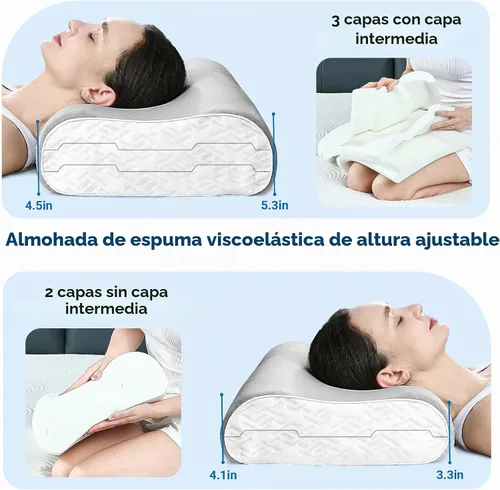 Vista 6 de Almohada cervical de espuma viscoelástica para el cuello de Elviros