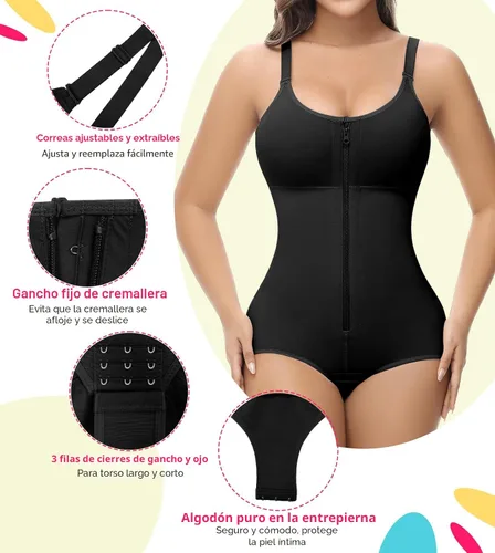 Vista 6 de SHAPSHE Fajas Colombianas Moldeadoras Body Shaper Postcirugía Prenda de Compresión Moldeador de Abdomen con Cremallera