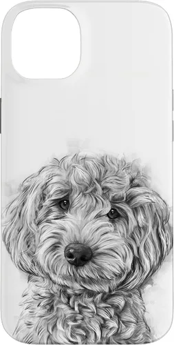 Vista 15 de iPhone 12/12 Pro Golden Doodle Retrato lindo perro ilustración caso de regalo