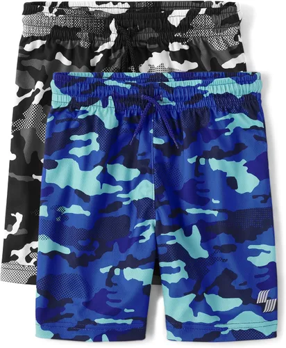 Vista 5 de The Children's Place - Pantalones cortos de baloncesto de rendimiento para niños Arctic Ice
