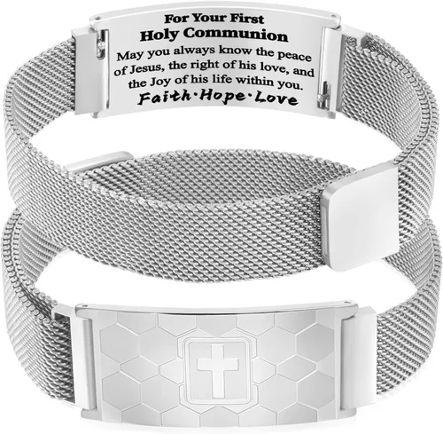Vista 78 de Regalos de graduación, pulsera de fútbol, fútbol, baloncesto, béisbol, regalos de pulsera, pulseras de cruz de fe para hombres, bautismo, primera