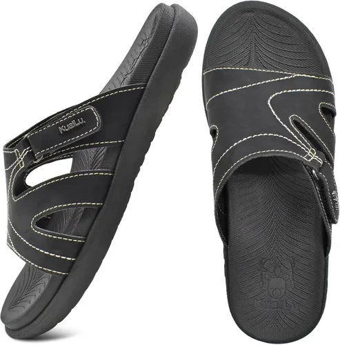 Vista 2 de KuaiLu - Sandalias ortopédicas de moda para mujeres, ligeras, tipo tenis deportivos, con plantilla de goma suave. Sandalias con cierre tipo slip-on