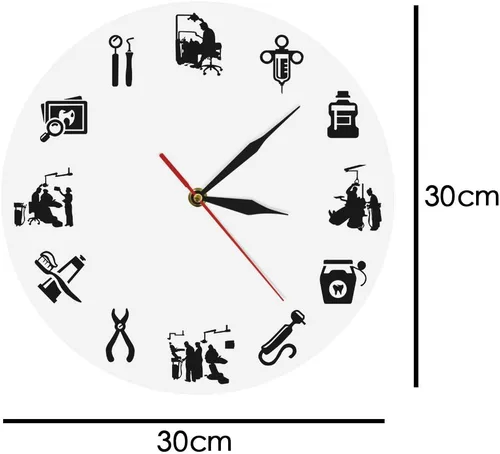 Vista 4 de The Geeky Days Moderno reloj de pared silencioso sin tictac clínica dental oficina signo decoración endodoncista reloj reloj dentistas regalo