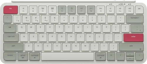 Vista 10 de Keychron B1 Pro Ultra-Slim ZMK/Launcher Teclado Inalámbrico Bluetooth 2.4 GHz/Conexión por Cable para Mac Windows Linux - Gris
