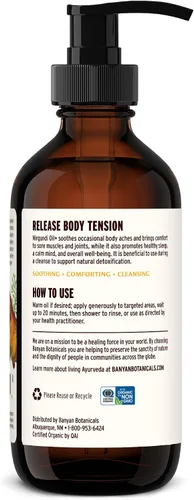 Vista 7 de Banyan Botanicals Nirgundi Oil+ - Aceite de hierbas ayurvédicas orgánicas - Limpieza y relajación - Aceite de masaje muscular y articular - 8 onzas