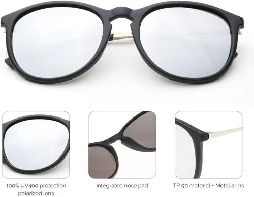 Vista 6 de JOORTI Gafas de sol polarizadas para mujeres y hombres protección UV