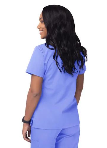 Vista 2 de Sivvan - Camisa médica para mujer con diseño cruzado alto (disponible en 12 colores), XXXL