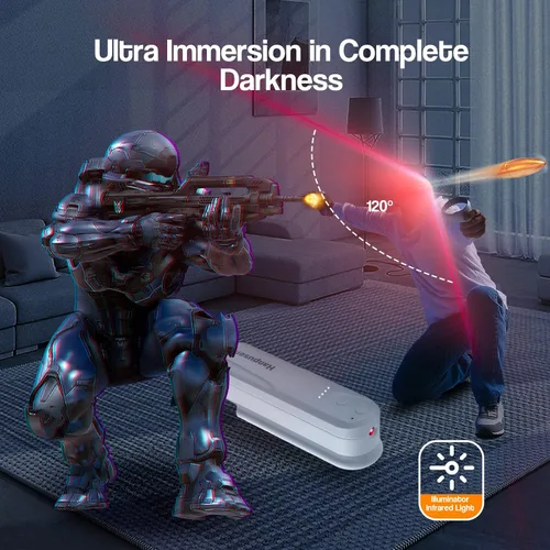 Vista 4 de Hanpusen Battery Pack with Ir Light for Oculus Quest 2, Ir Illuminator Infrared Light with 5000mAh Portable Charger Compatible with Quest 2