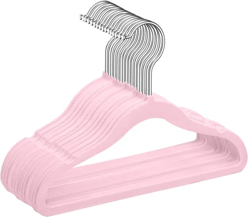 Vista 13 de MIZGI Perchas de terciopelo para bebé, perchas antideslizantes para niños y niños pequeños, perchas de 11.8 pulgadas para ropa de bebé, paquete