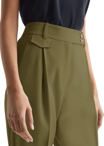 Vista 4 de Cicy Bell Pantalones de vestir de cintura alta para mujer, pierna recta, pantalones de trabajo de negocios, pantalones recortados con bolsillos