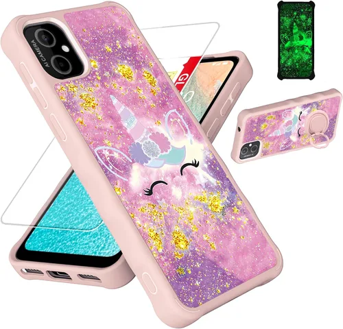 Vista 9 de jioeuinly JSF-DJS - Funda compatible con Nothing Phone 2a con protector de pantalla de vidrio templado, policarbonato duro + silicona suave, soporte