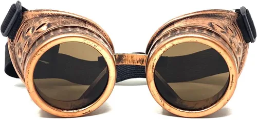 Vista 8 de Mad Scientist Time Traveler Steampunk - Gafas de disfraz de Halloween para mujeres y hombres Espiga de oro