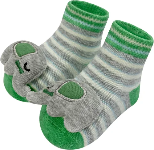 Vista 6 de PUPPET Calcetines de traqueteo para bebé, botines de algodón, juego de regalo (3 unidades) para 0-6 meses