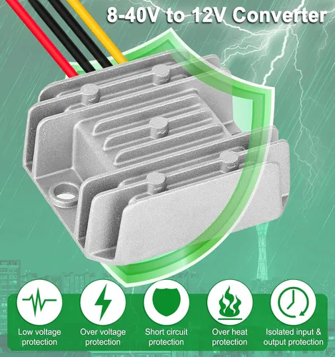Vista 4 de EAGWELL Convertidor DC 8-40v a 12v 3A 36W reductor de voltaje reductor de voltaje IP68 transformador impermeable para carrito de golf, camión