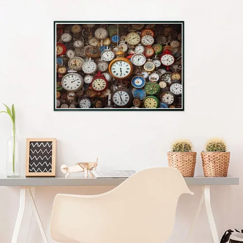 Vista 9 de Rompecabezas de 1000 piezas para adultos Pinturas famosas Relojes despertadores Formación contador de tiempo de madera ecológico Único 29.5'' x