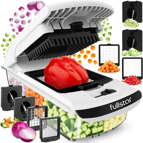 Vista 20 de Fullstar The Original Pro Chopper - Picador de verduras y espiralizador, picador de alimentos con recipiente, rebanador de frutas, accesorios