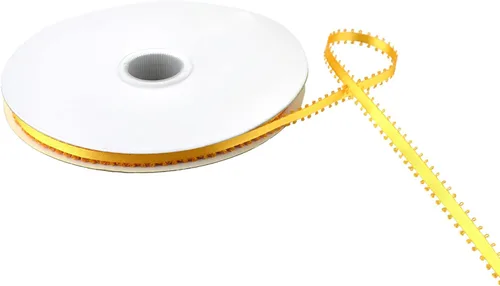Vista 12 de Homeford Cinta de satén de doble cara con borde Picot, 50 yardas (3/8 pulgadas, oro antiguo)