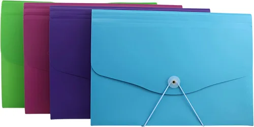 Vista 4 de Juego de 4 carpetas de archivos expansibles de 7 bolsillos, tamaño carta de acordeón, mantiene tus papeles y documentos organizados, suministros