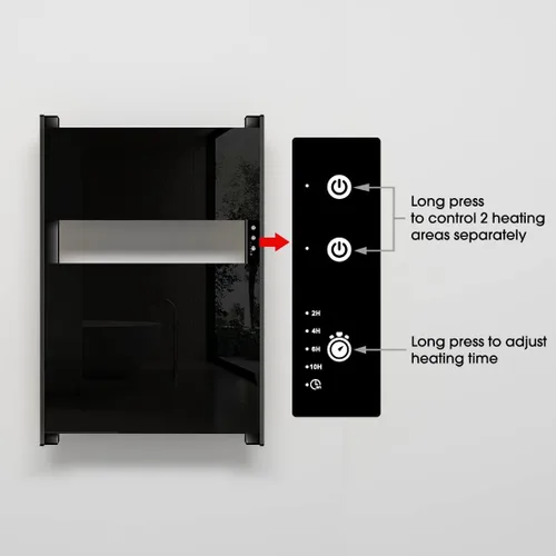 Vista 6 de Toallero térmico para baño, calentador de toallas con temporizador montado en la pared, calentador de toallas eléctrico, calentador de toallas