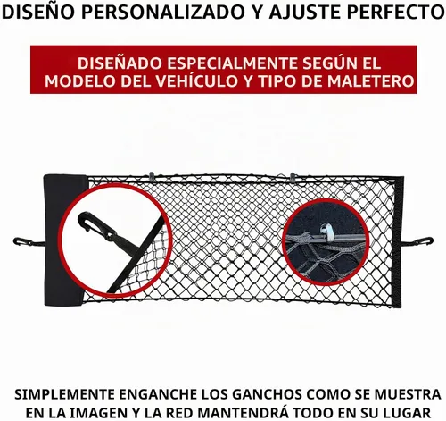 Vista 3 de Red de carga elástica de malla para maletero compatible con - Organizador y almacenamiento de maletero premium - Red de equipaje para crossover