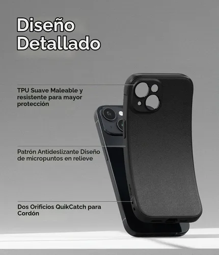 Vista 7 de Ringke Onyx - Funda para iPhone 15 Case, [Se Siente Bien en la Mano] resistente al aceite y a la suciedad, cubiertas individuales para lentes