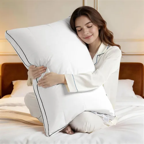 Vista 10 de LIANLAM Almohada de plumón de ganso ajustable de 3 capas, tamaño estándar, almohada modular de altura personalizada con tela de enfriamiento, 80%