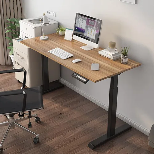 Vista 4 de Escritorio eléctrico para PC, escritorio elevador de pie, estación de trabajo de oficina inteligente, simple y moderno, escritorio para computadora