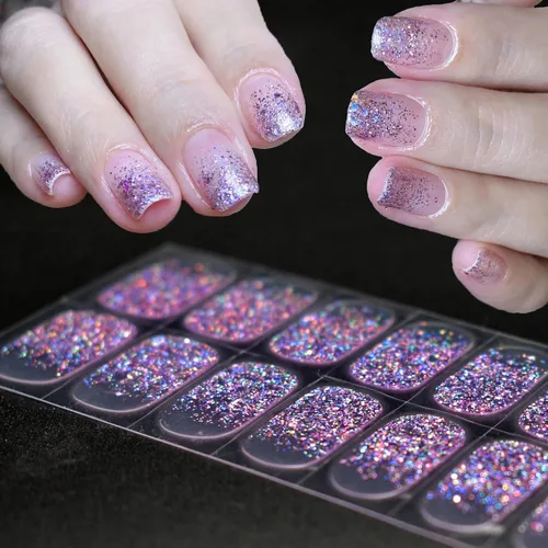 Vista 19 de Tiras de uñas de gel rojo burdeos color sólido pegatinas de gel de uñas 20 envolturas de manicura extra largas