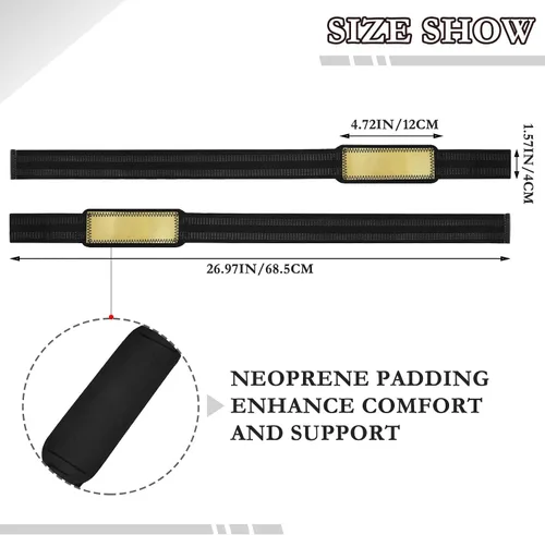 Vista 3 de Gradient Gold Lifting Straps 26" Anti Slip Wrist Straps for Weightlifting, Gym, Deadlift, Workout