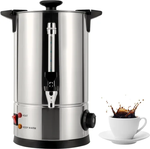 Vista 13 de Urna de café, 5.2L/1.37 galones de temperatura de acero inoxidable ajustable cafetera comercial cafetera de percolado con dispensador de bebidas