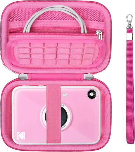 Vista 9 de Estuche rígido de viaje para cámara digital Kodak Printomatic a todo color, funda protectora con bolsillo de malla para cable USB, papel Negro