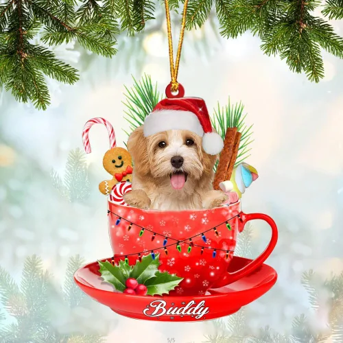 Vista 40 de Alaskan Malamute - Adorno de tetera de perro sentado en una tetera de Navidad, adorno de Navidad con nombre personalizado, adorno de automóvil
