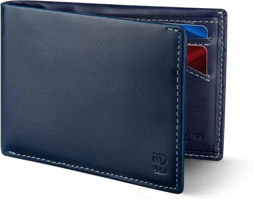 Vista 10 de SERMAN BRANDS Mens Slim Bifold Wallet RFID Blocking Minimalist Front Pocket Wallets for Men - Thin & Stylish A. Jet Black Elite