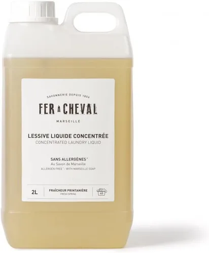 Vista 9 de Fer à Cheval Líquido concentrado para ropa sucia, libre de alérgenos con detergente líquido de Marsella, detergente de lavado orgánico, primavera