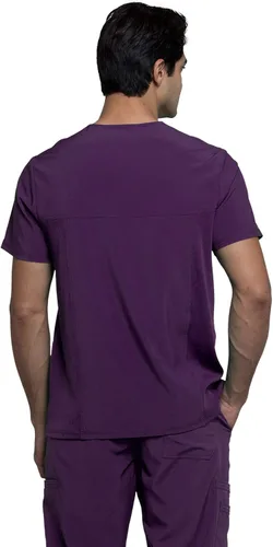 Vista 2 de Cherokee V- Neck Men's Scrub Top with Rib Knit Back Panels CK900A