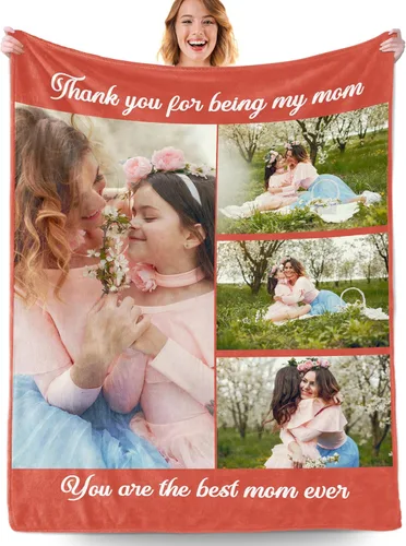 Vista 16 de Manta personalizada con fotos, manta personalizada con fotos con texto en inglés "I Love You", regalo de cumpleaños para novia, novio, esposa
