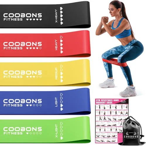 Vista 2 de Bandas de resistencia para entrenamiento, bandas de ejercicio para mujeres y hombres, bandas elásticas de látex para yoga, pilates, rehabilitación