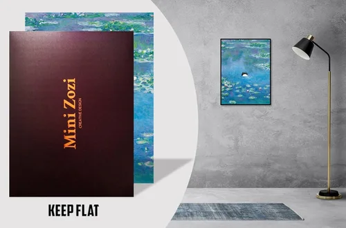 Vista 3 de MINI ZOZI Pintura de rana vintage de Monet, arte famoso de 12 x 16 pulgadas, lirios de agua con rana japonesa sin impresionar, divertido lienzo