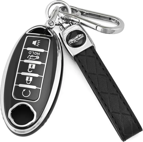 Vista 8 de Joilery Funda para llavero para Nissan Rogue Altima Accesorios, Compatible con llave de 4 botones, Carcasa protectora de TPU para Sentra, Murano