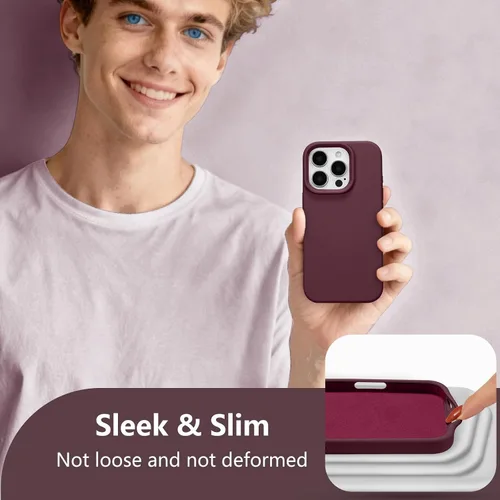Vista 64 de Funda magnética de silicona para iPhone 13 Pro, color blanco antiguo [Compatible con Magsafe] [Forro de microfibra suave antiarañazos], funda